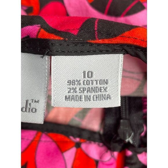 Madison Studio Pink & Red MOD Print Pants Size 10 - Picture 6 of 6